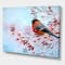 Designart - Two Bright Bird Bullfinch Bird Sitting On A Branch - Traditional Canvas Wall Art Print